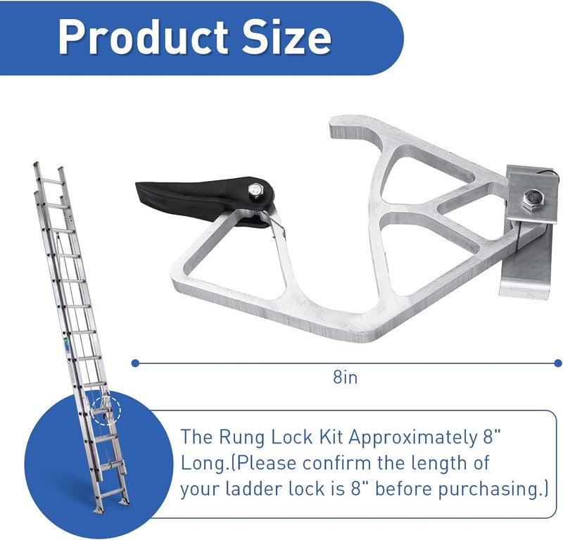 GRONGU Extension Ladder Locks Fits for Werner 28-11 Rung Lock Kit, Extension Ladder Replacement Parts for Werner Aluminum Fiberglass 24ft,28ft,32ft Extension Ladders - Image 3
